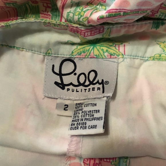 Lilly Pulitzer Blue Green Capri Pants 2 - Picture 3 of 3